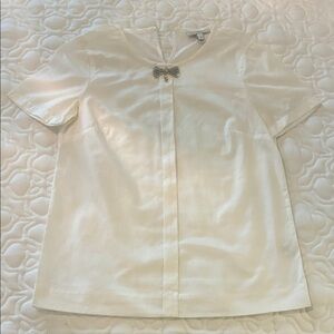 J.Crew Ivory Top with Elegant Detail